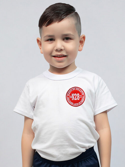Remera de Jardín N° 28 Manga Corta con Bordado Institucional