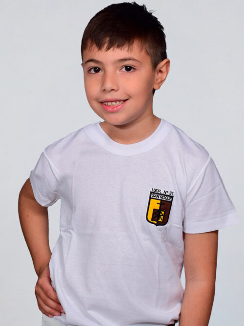 Remera Manga Corta Colegio San Roque con Bordado Oficial