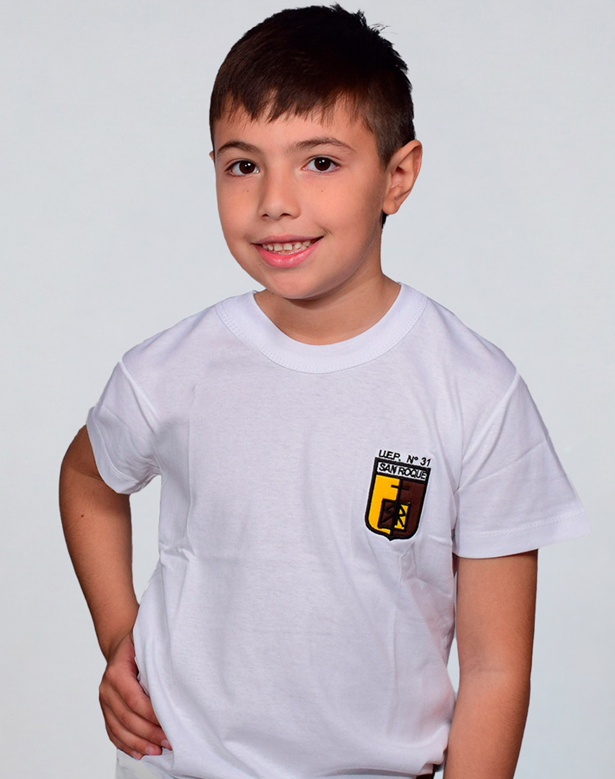 Remera Manga Corta Colegio San Roque con Bordado Oficial