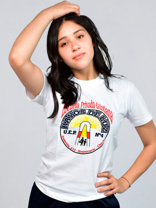 Remera Manga Corta Escuela Rayos de Luz con Estampa Oficial
