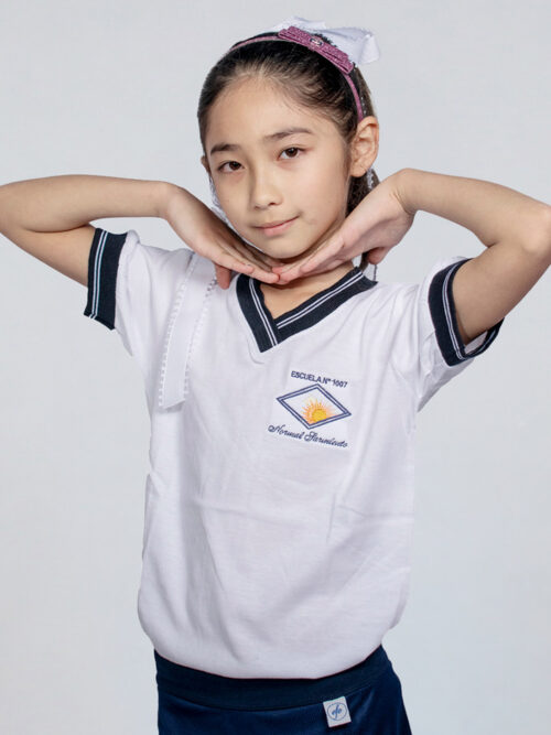 Remera Manga Corta Primario Escuela Normal Sarmiento con Bordado Oficial