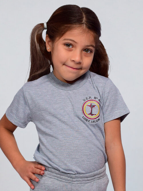Remera Manga Corta Colegio Leloir con Bordado Institucional