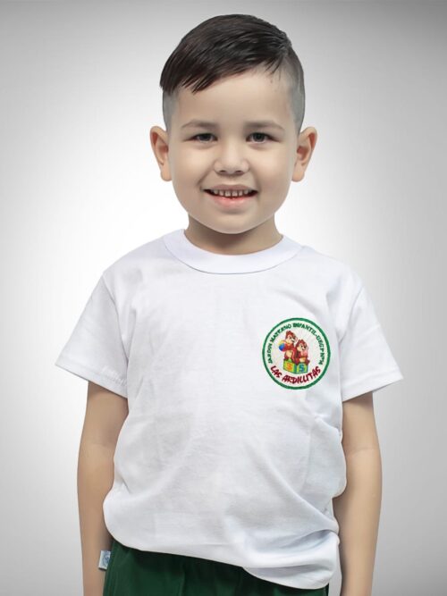 Remera de Jardín Las Ardillitas Manga Corta con Bordado Institucional