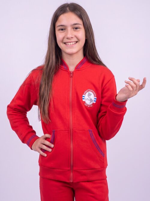 Campera de Abrigo con Frisa Instituto Priv América – Rojo