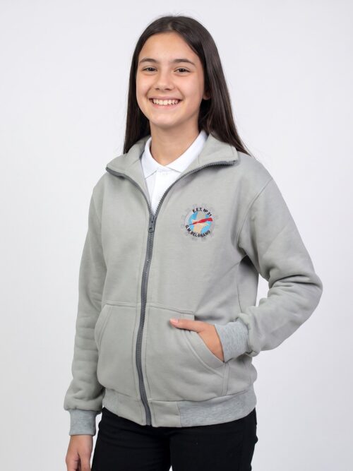 Campera de Abrigo con Frisa EET N° 21 Industrial – Gris Plata