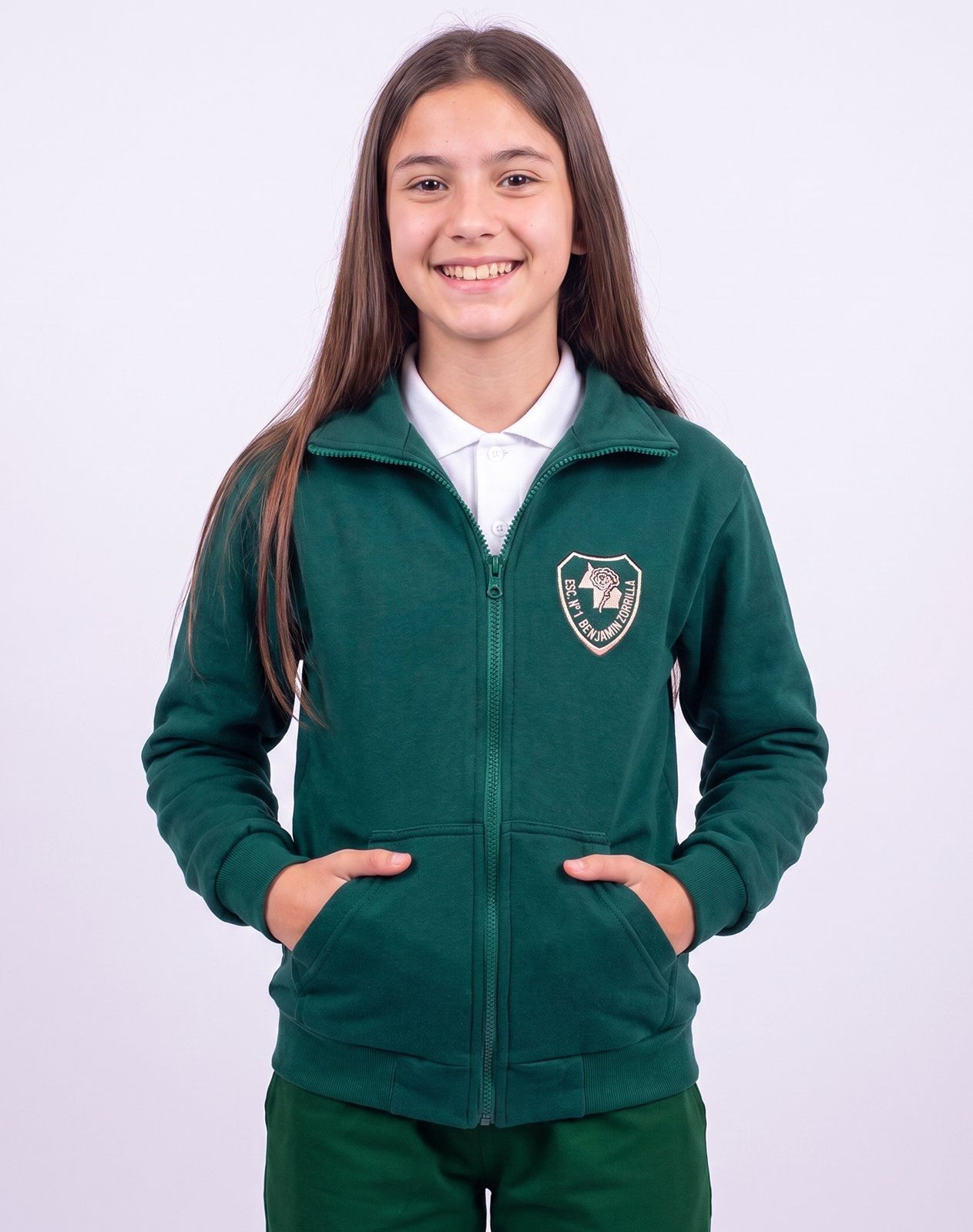 Campera de Abrigo Escolar Colegio Benjamín Zorrilla – Verde con Bordado