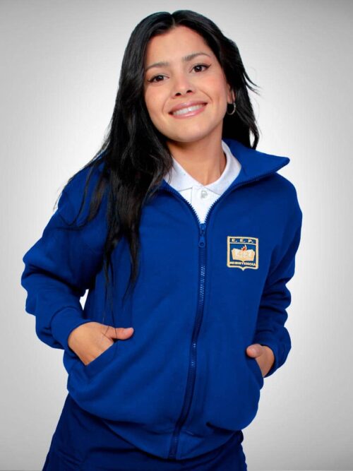 Campera de Abrigo con Frisa Escuela 42 – Azul Francia