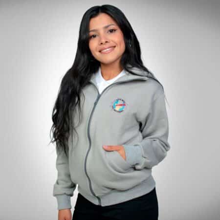 Campera de Abrigo con Frisa EET N° 21 Industrial – Gris Plata