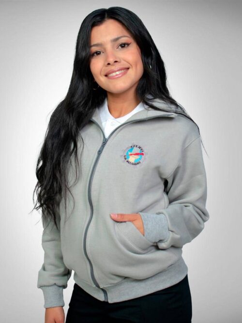 Campera de Abrigo con Frisa EET N° 21 Industrial – Gris Plata
