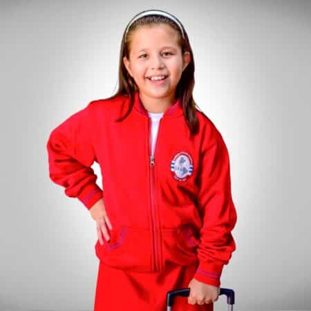 Campera de Abrigo con Frisa Instituto Priv América – Rojo