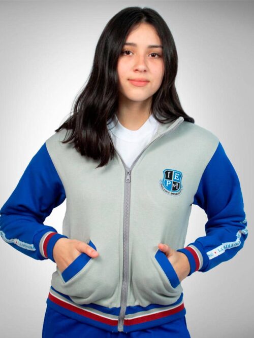 Campera de Abrigo con Frisa Instituto IEP N° 1 – Gris Melange