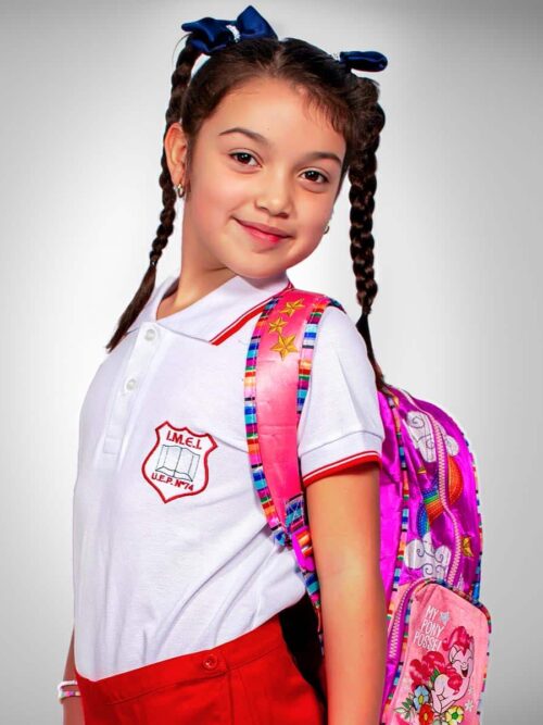 Chomba Manga Corta Colegio IMEI con Bordado Oficial y Vivos de Color