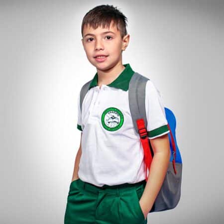 Chomba Manga Corta Colegio Iglesia de Jesucristo con Bordado Oficial