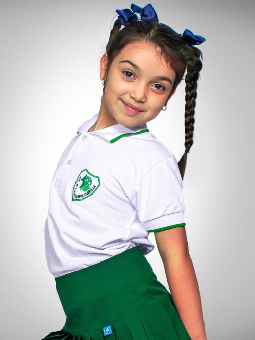 Chomba Manga Corta Colegio Benjamín Zorrilla con Bordado Oficial