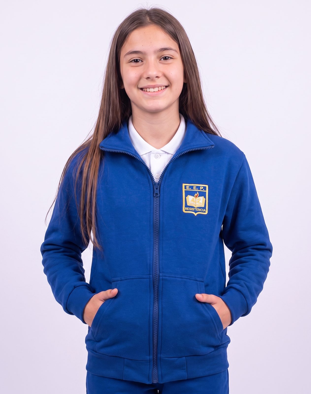 Campera de Abrigo con Frisa Escuela 42 – Azul Francia