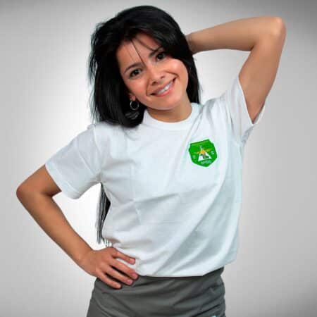 Remera EES N° 66 Comercio 7 Manga Corta con Bordado Institucional