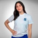 Remera Blanca Manga Corta IEP N° 1 con Bordado Institucional Oficial
