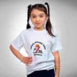 Remera Manga Corta Colegio Miguel Navarro Viola con Estampa Oficial