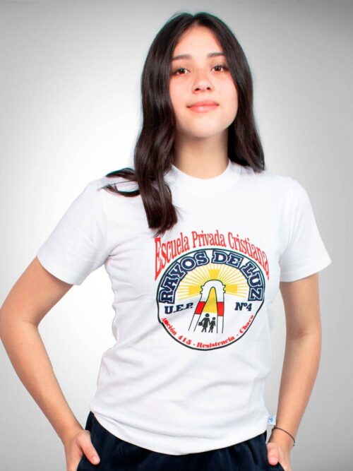 Remera Manga Corta Escuela Rayos de Luz con Estampa Oficial