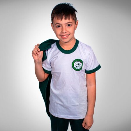 Remera Manga Corta Colegio Iglesia de Jesucristo con Bordado Oficial