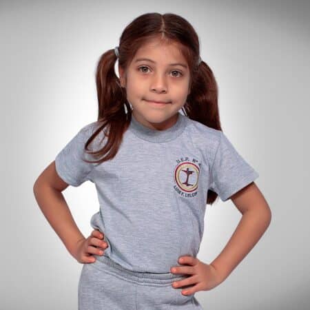 Remera Manga Corta Colegio Leloir con Bordado Institucional