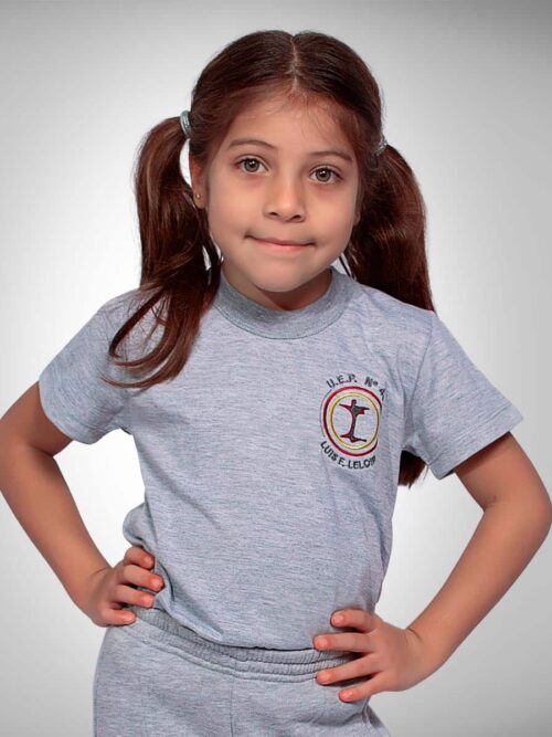 Remera Manga Corta Colegio Leloir con Bordado Institucional