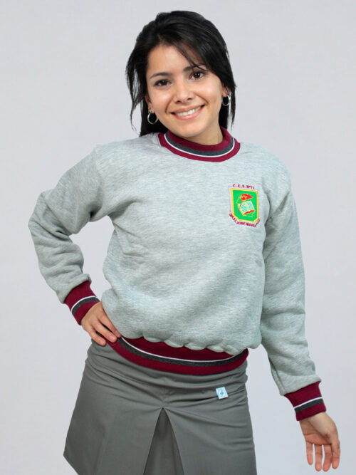 Buzo Frizado Gris Colegio Nacional