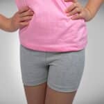 Calza Corta Escolar de Algodón con Lycra - Gris Melange
