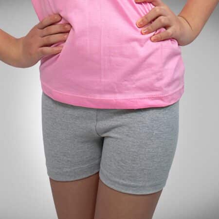 Calza Corta Escolar de Algodón con Lycra - Gris Melange