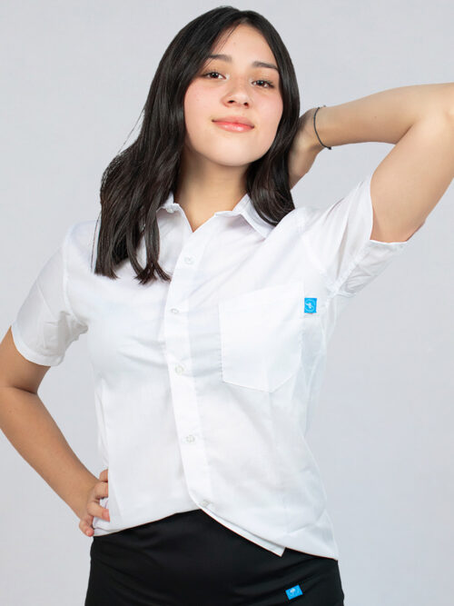Camisa Escolar Manga Corta Blanca – Modelo Clásico