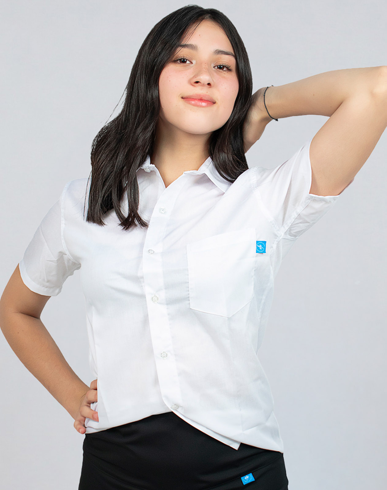 Camisa Escolar Manga Corta Blanca – Modelo Clásico
