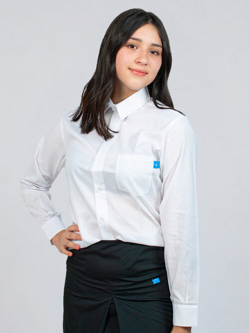 Camisa Escolar Manga Larga Blanca – Modelo Clásico