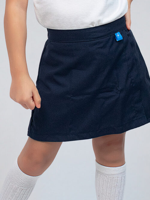 Pollera Short Con Tapa Spandex Escolar Azul Marino