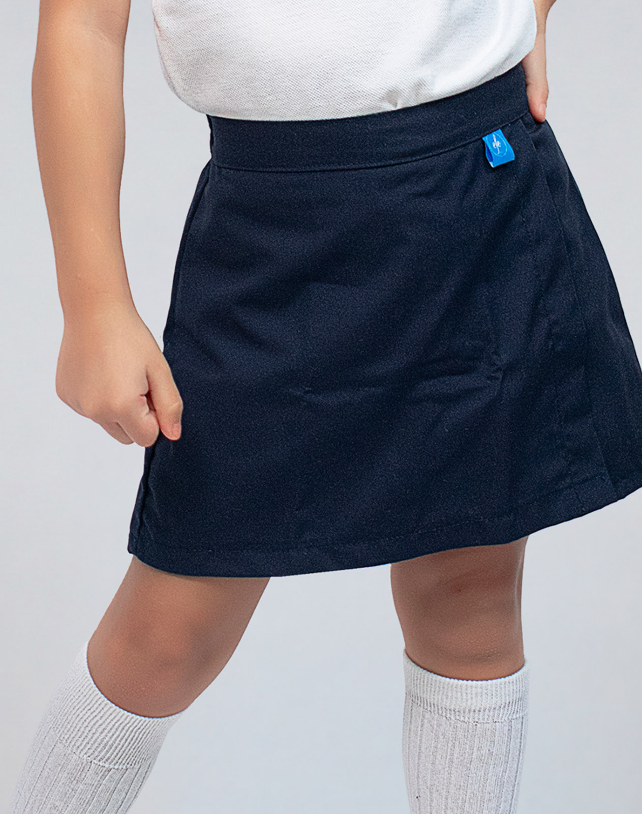 Pollera Short Con Tapa Spandex Escolar Azul Marino