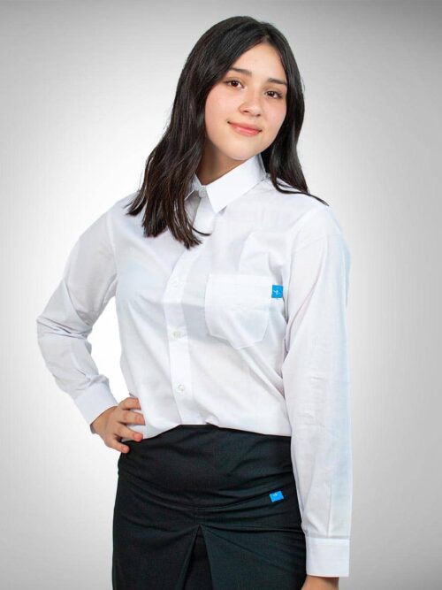 Camisa Escolar Manga Larga Blanca – Modelo Clásico