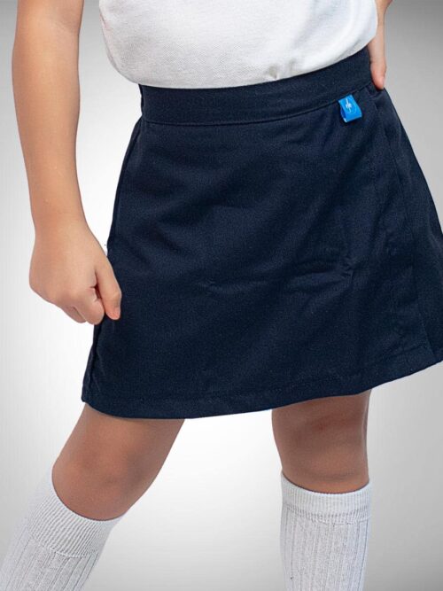Pollera Short Con Tapa Spandex Escolar Azul Marino