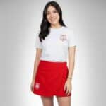 Pollera Escolar IMEI Roja en Tela Arciel con Logo Bordado