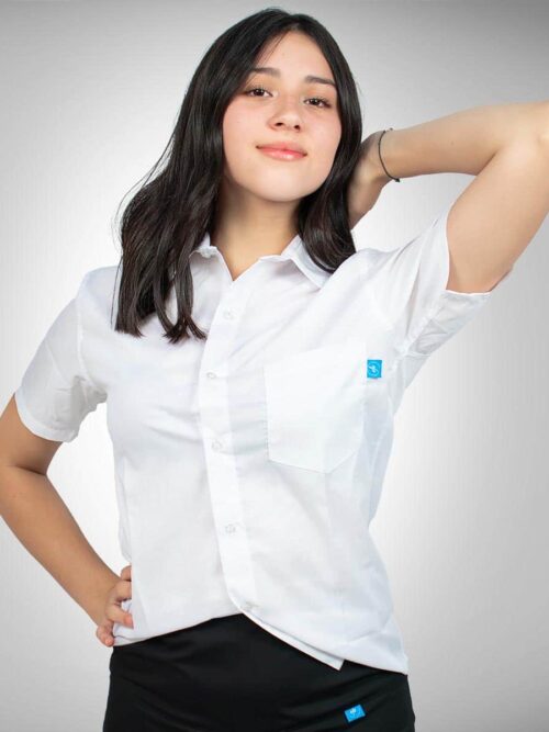 Camisa Escolar Manga Corta Blanca – Modelo Clásico