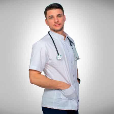Chaqueta de Ambo para Hombre en Tela Arciel Cuello V – Blanco