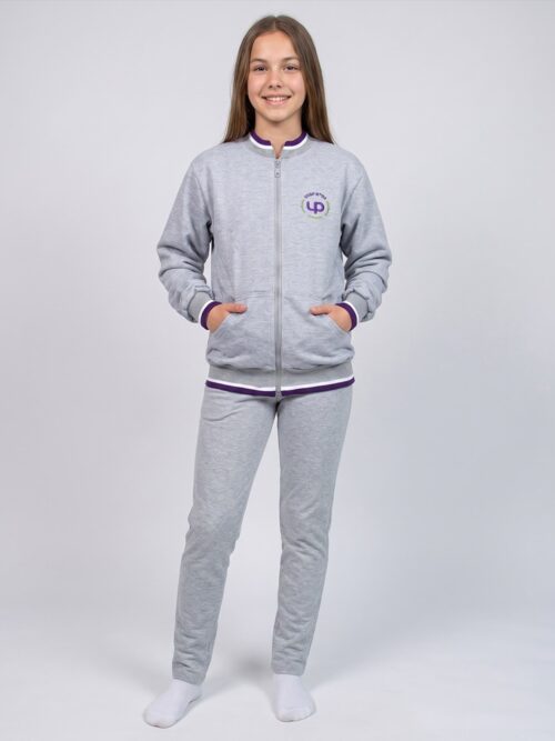 Campera de Abrigo con Frisa UEGP N° 114 UP Primaria – Gris Melange