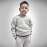 Buzo Frisado Colegio UP Primaria - Gris Melange con Bordado Institucional