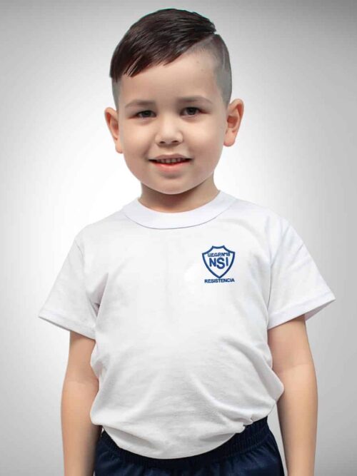 Remera de Manga Corta Instituto Itatí con Bordado Institucional