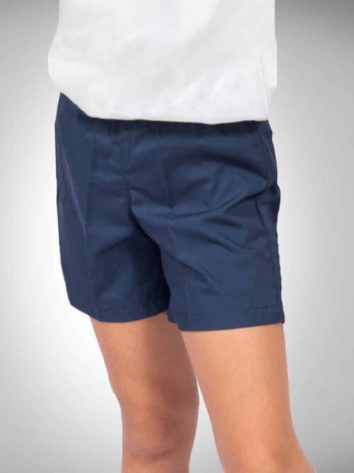 Short Escolar de Gabardina con Cintura Elastizada