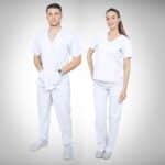 Ambo Clásico Blanco Unisex - Conjunto de Chaqueta y Pantalón Resistente