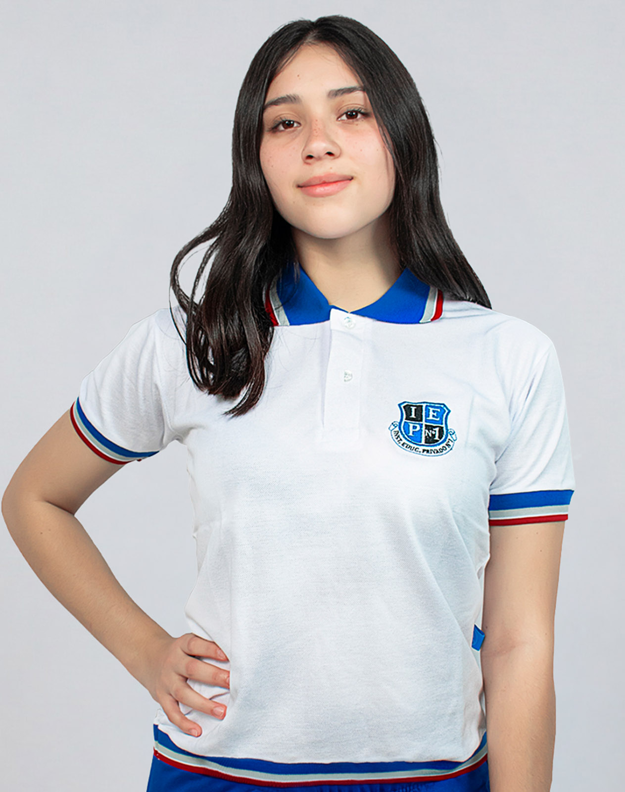Chomba Manga Corta Colegio IEP N° 1 con Bordado Oficial