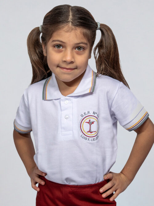 Chomba Manga Corta Colegio Leloir con Bordado Oficial