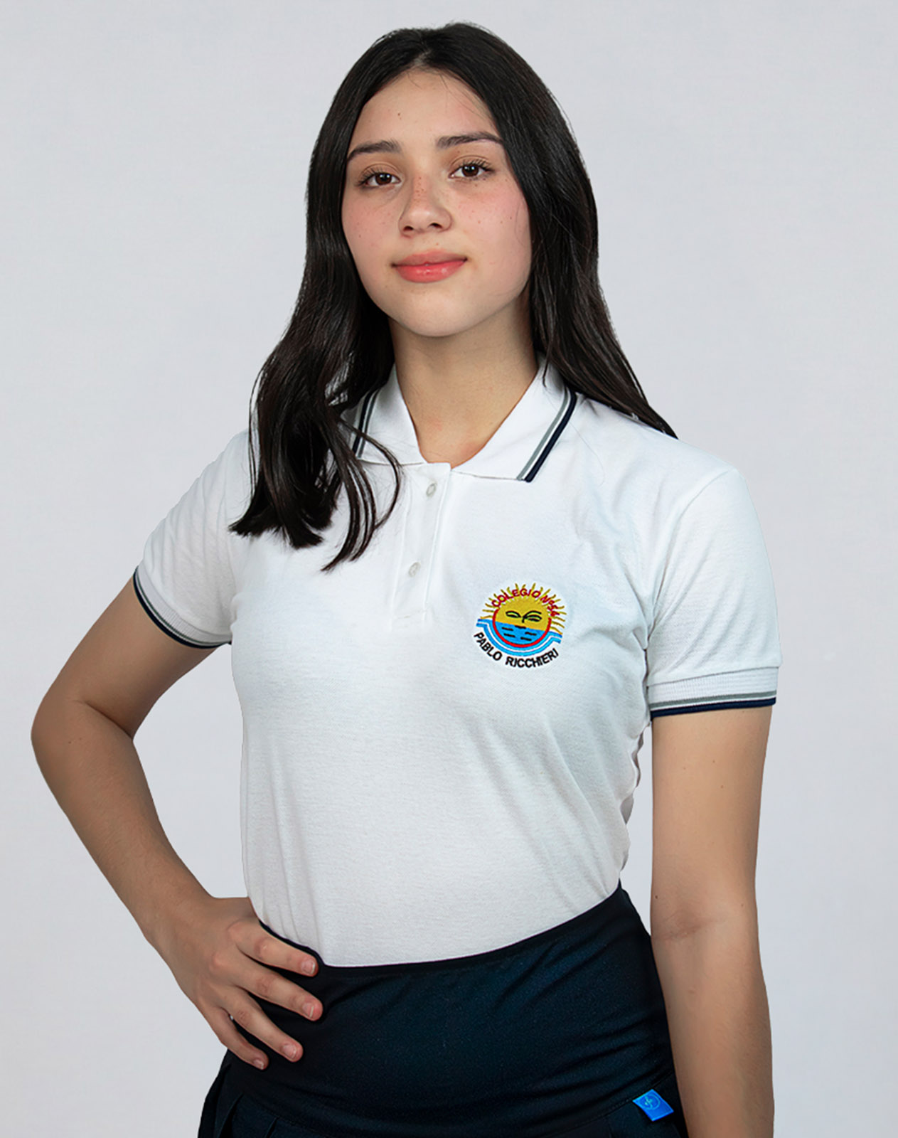 Chomba Escuela Ricchieri Manga Corta con Bordado