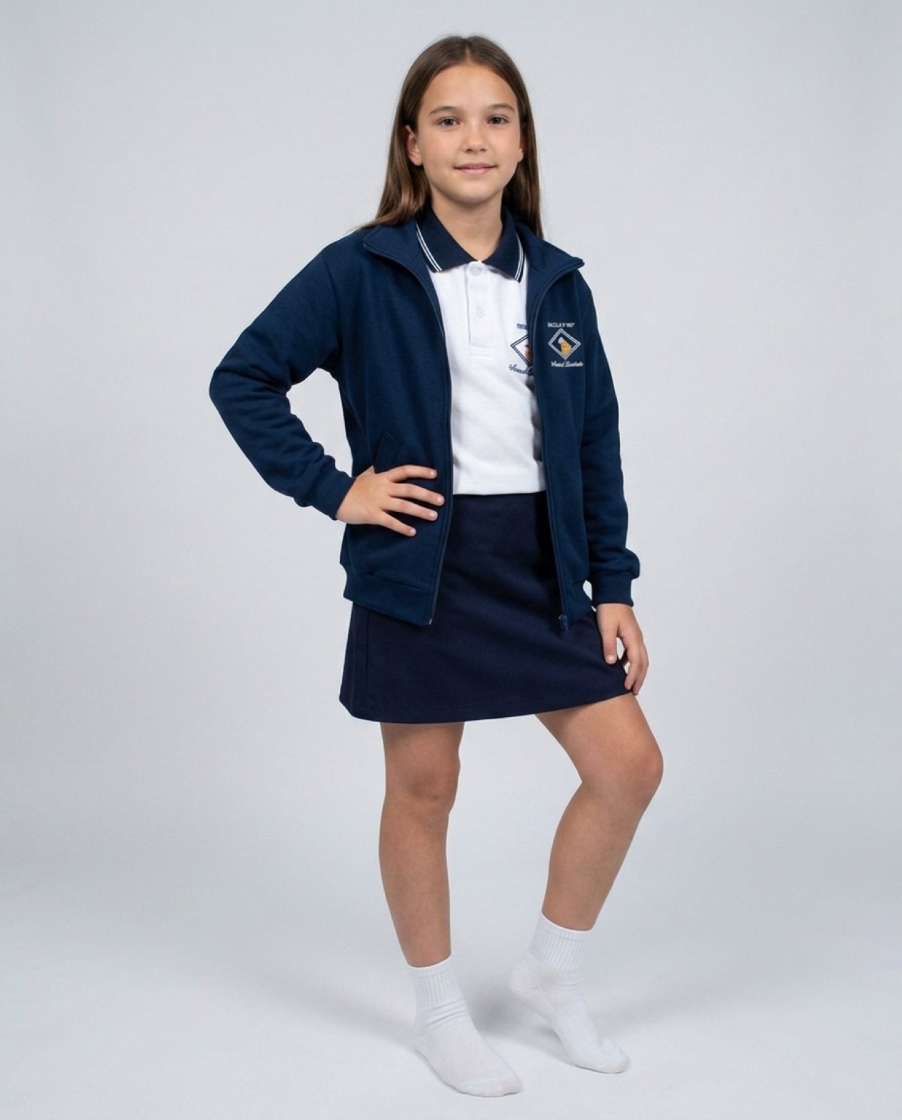 Campera Normal Primaria Frisa Pesada Azul Marino
