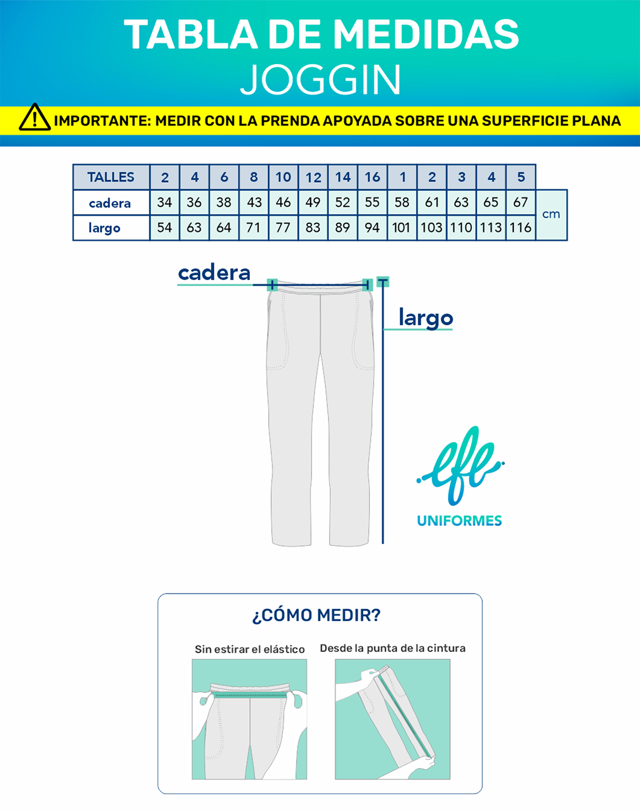 Tabla de Medidas JOGGIN