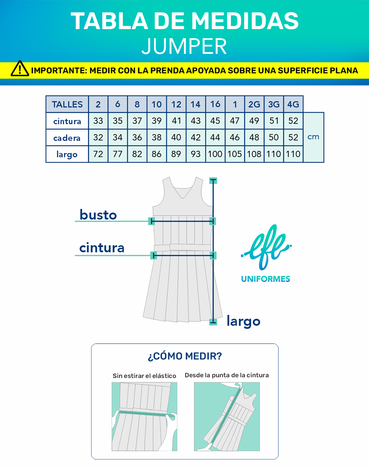Tabla de Medidas JUMPER